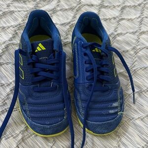 adidas Kids Royal Blue Sneakers with Neon Yellow Accents